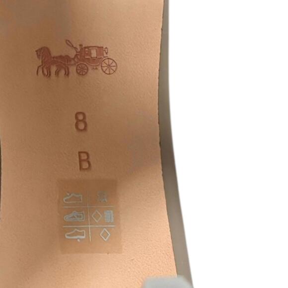 Coach Devon Patent Leather Pumps Fog Beige Women’s Size 8B Stiletto Heels - Picture 9 of 13